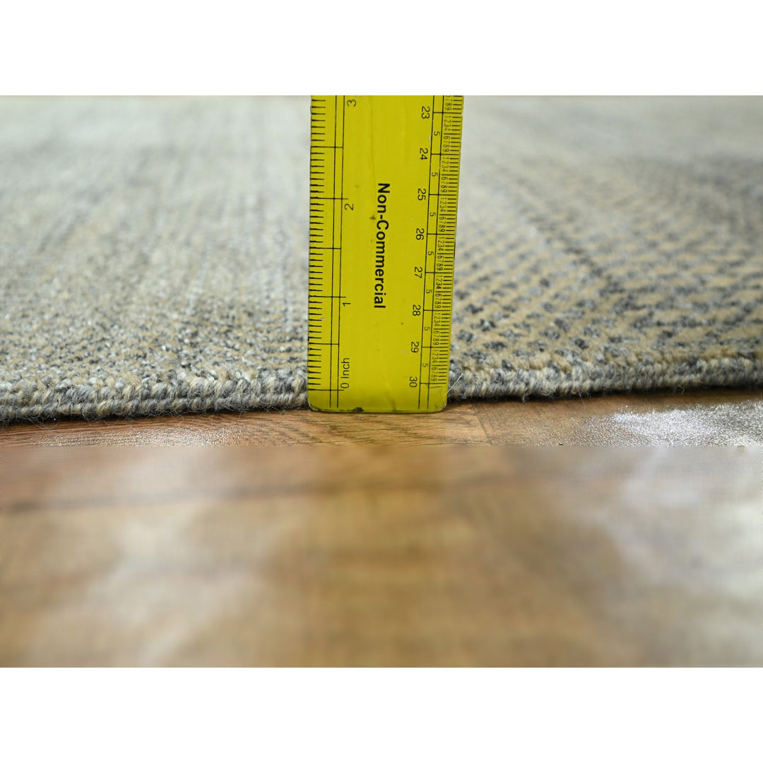 2'6" x 20'4" New Hand Knotted Brown Wool & Silk Runner Oriental Rug - MOA10276348