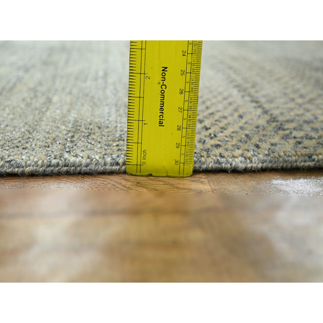 2'7" x 20'4" New Hand Knotted Brown Wool & Silk Runner Oriental Rug - MOA10276349