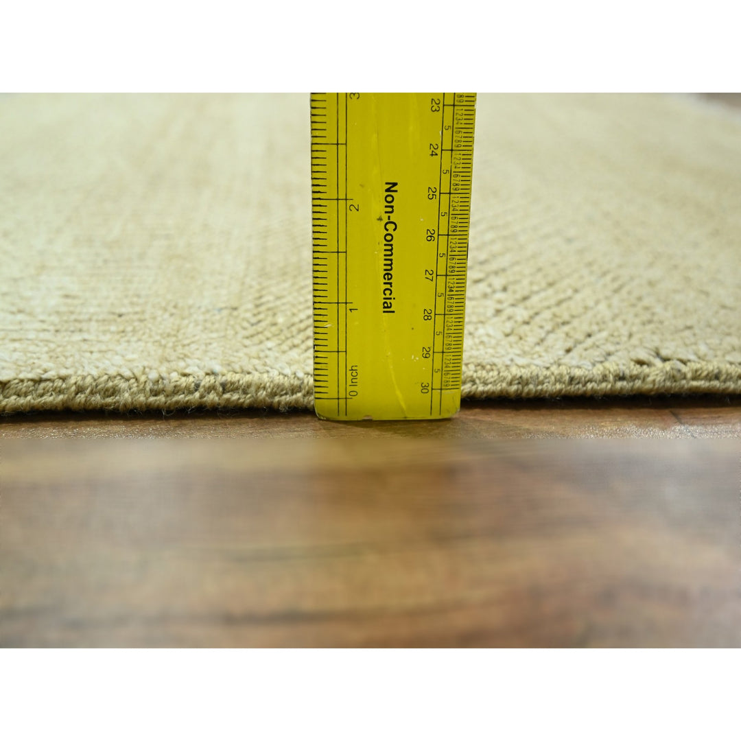 2'0" x 2'0" New Hand Knotted Brown Wool & Silk Square Oriental Rug - MOA10276353