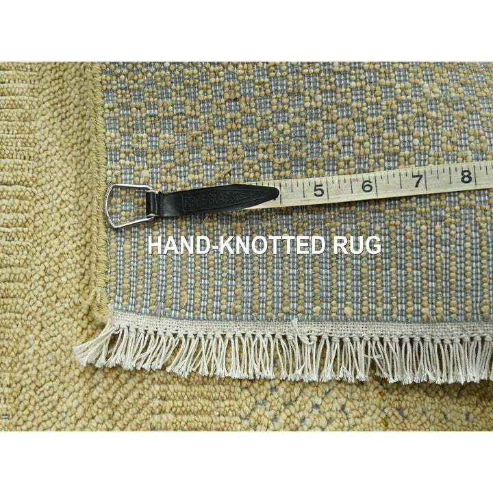2'0" x 2'0" New Hand Knotted Brown Wool & Silk Square Oriental Rug - MOA10276353