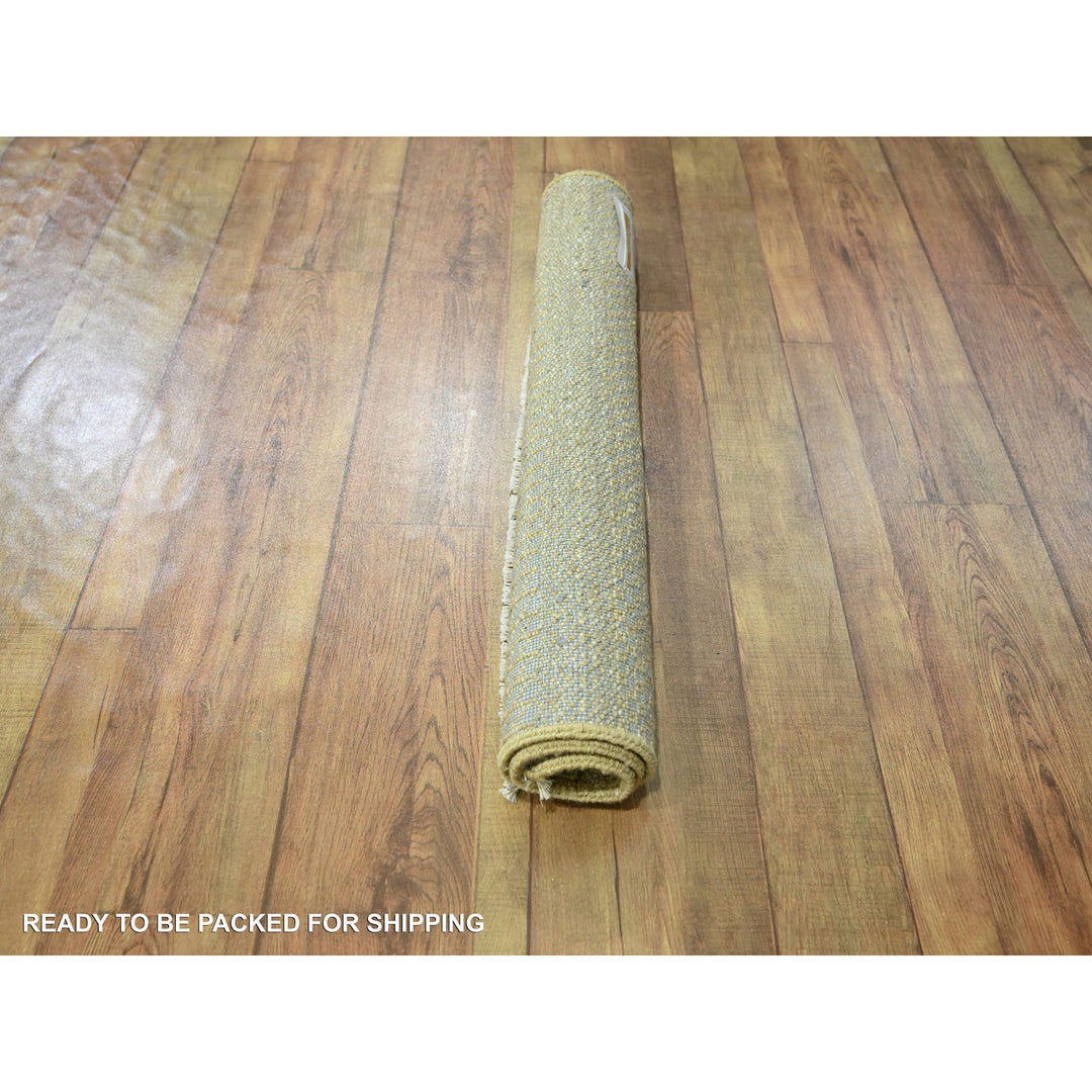 2'0" x 2'0" New Hand Knotted Brown Wool & Silk Square Oriental Rug - MOA10276353