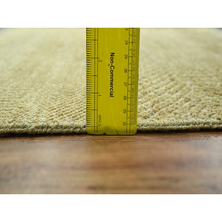 2'0" x 2'0" New Hand Knotted Brown Wool & Silk Square Oriental Rug - MOA10276354