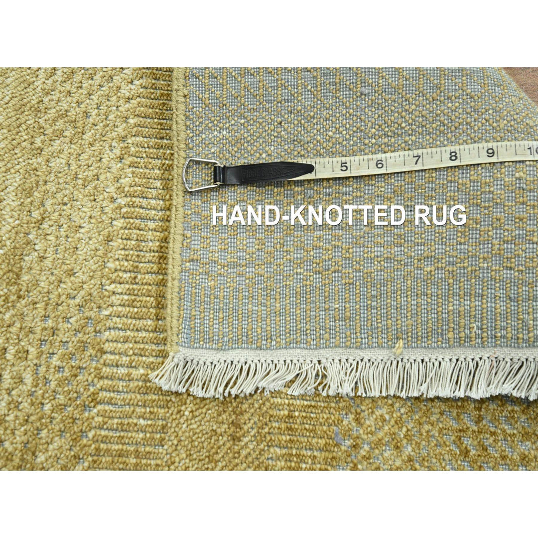 2'0" x 2'0" New Hand Knotted Brown Wool & Silk Square Oriental Rug - MOA10276354