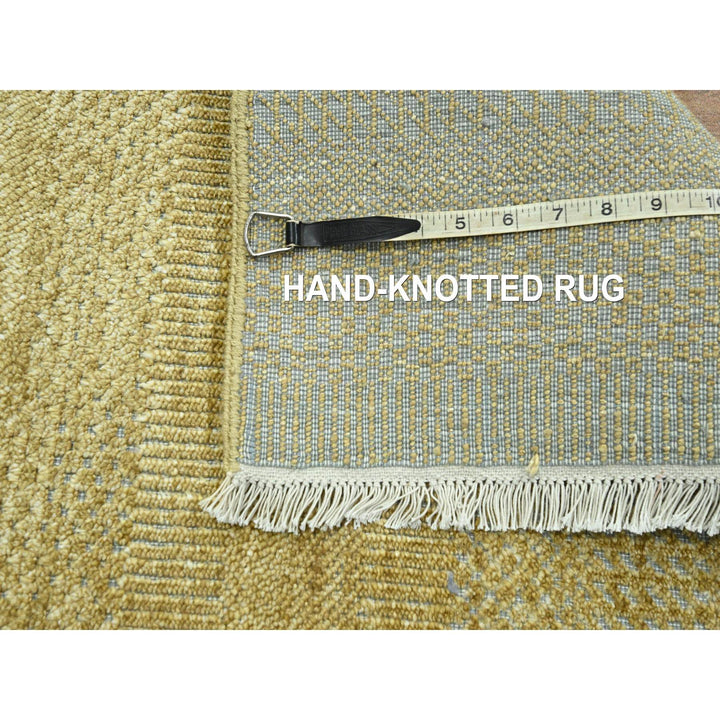 2'0" x 2'0" New Hand Knotted Brown Wool & Silk Square Oriental Rug - MOA10276354