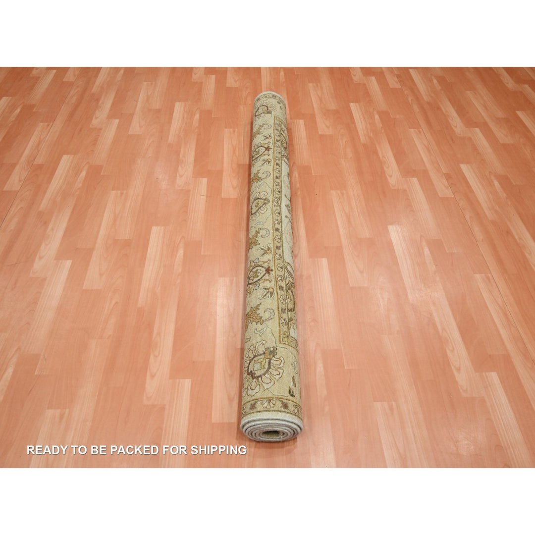 5'8" x 7'10" New Hand Knotted Ivory Wool Rectangle Oriental Rug - MOA10276360