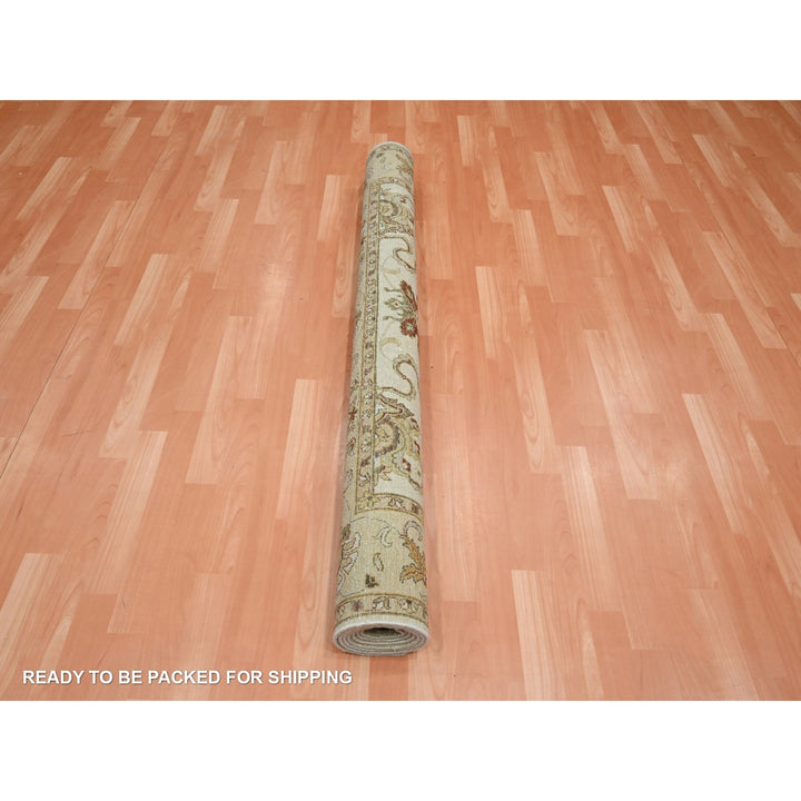 5'4" x 8'0" New Hand Knotted Ivory Wool Rectangle Oriental Rug - MOA10276363