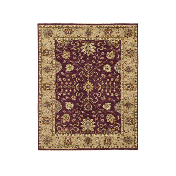 5'1" x 6'5" New Hand Knotted Red Wool Rectangle Oriental Rug - MOA10276364