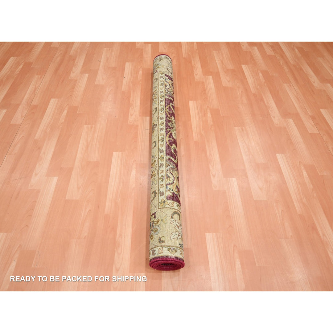 5'1" x 6'5" New Hand Knotted Red Wool Rectangle Oriental Rug - MOA10276364