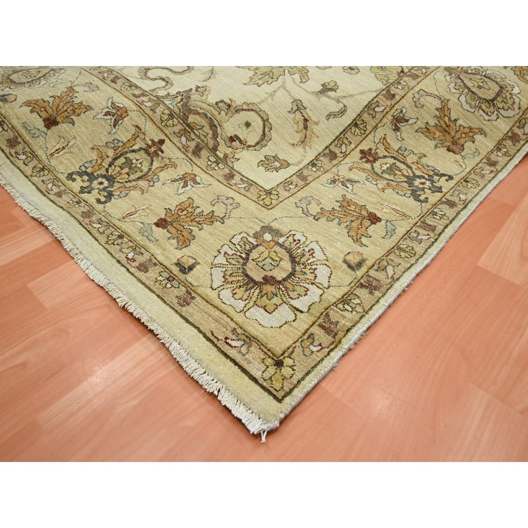 6'5" x 8'1" New Hand Knotted Ivory Wool Rectangle Oriental Rug - MOA10276367