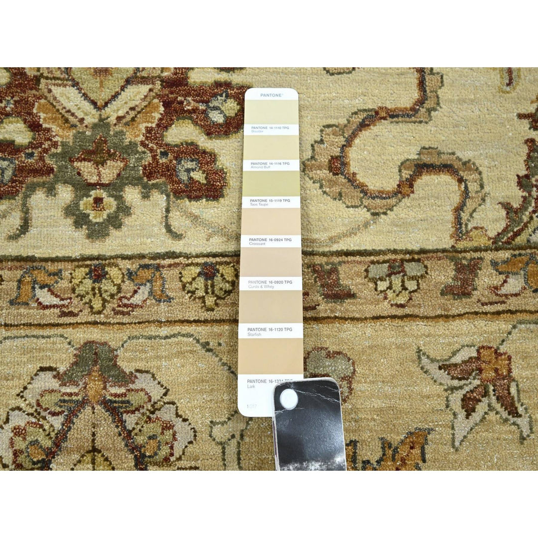 6'5" x 8'1" New Hand Knotted Ivory Wool Rectangle Oriental Rug - MOA10276367