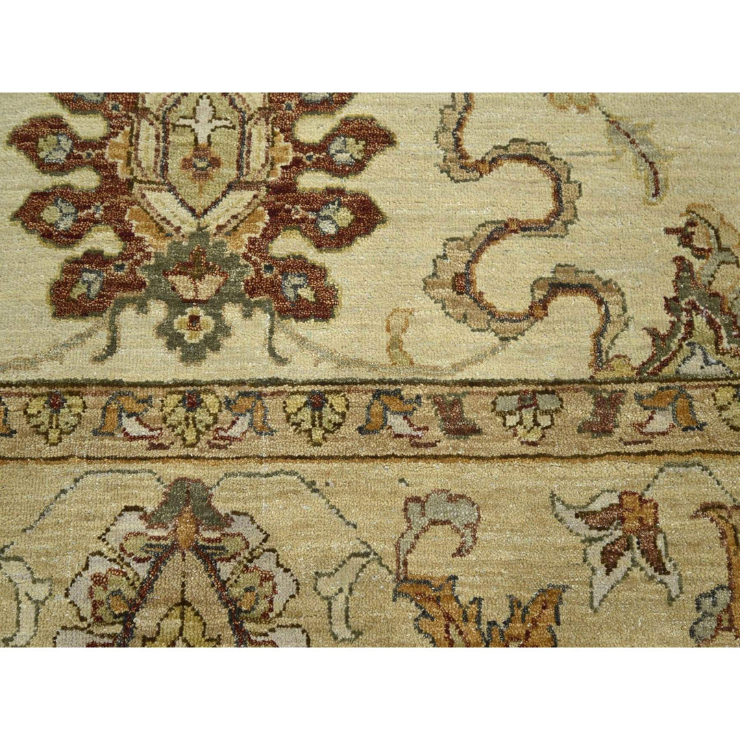 6'5" x 8'1" New Hand Knotted Ivory Wool Rectangle Oriental Rug - MOA10276367