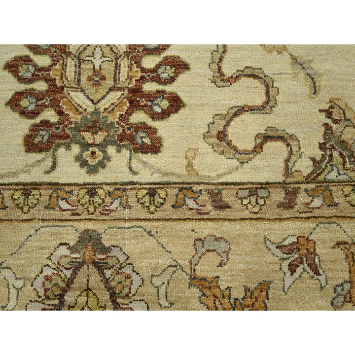 6'5" x 8'1" New Hand Knotted Ivory Wool Rectangle Oriental Rug - MOA10276367
