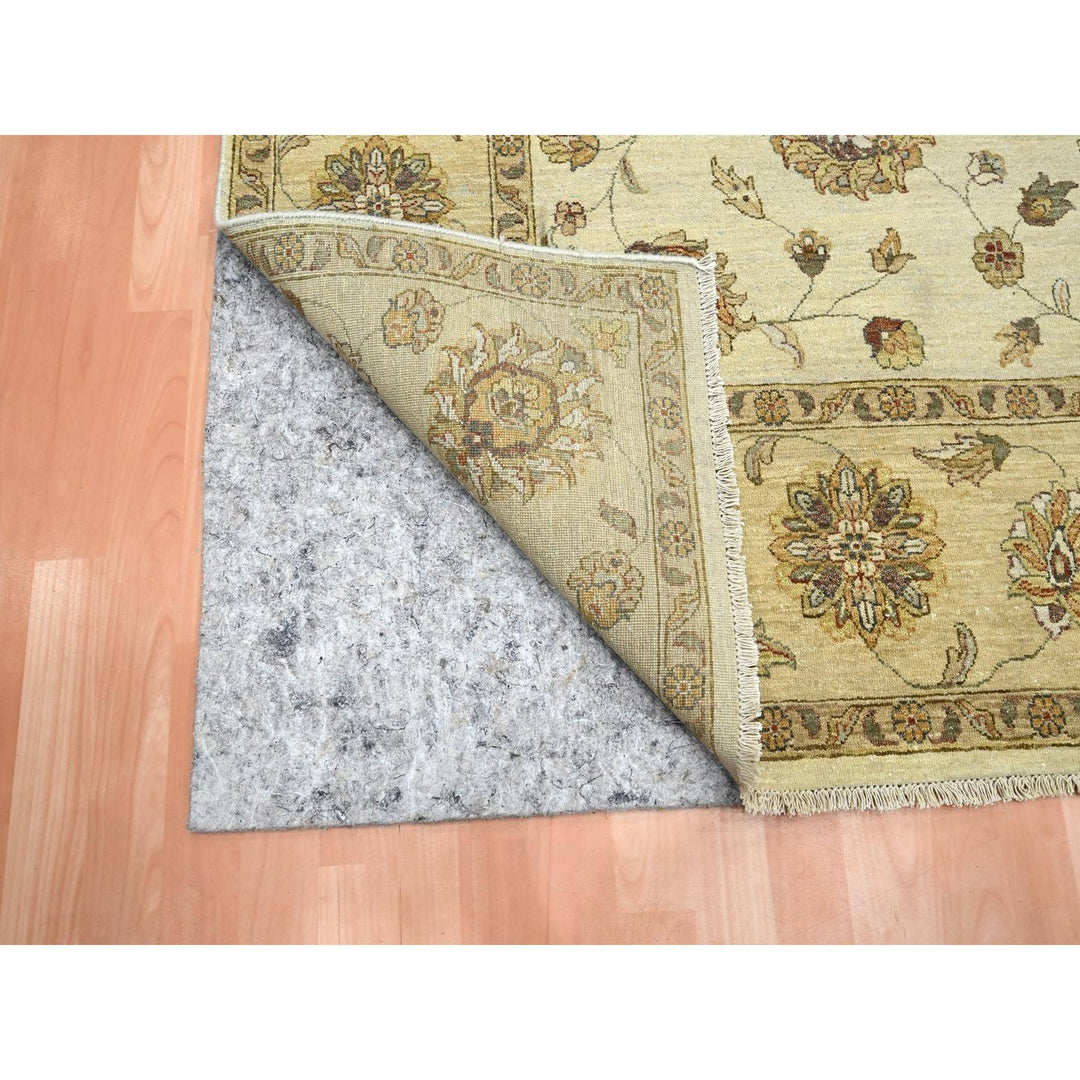 7'2" x 9'4" New Hand Knotted Ivory Wool Rectangle Oriental Rug - MOA10276369
