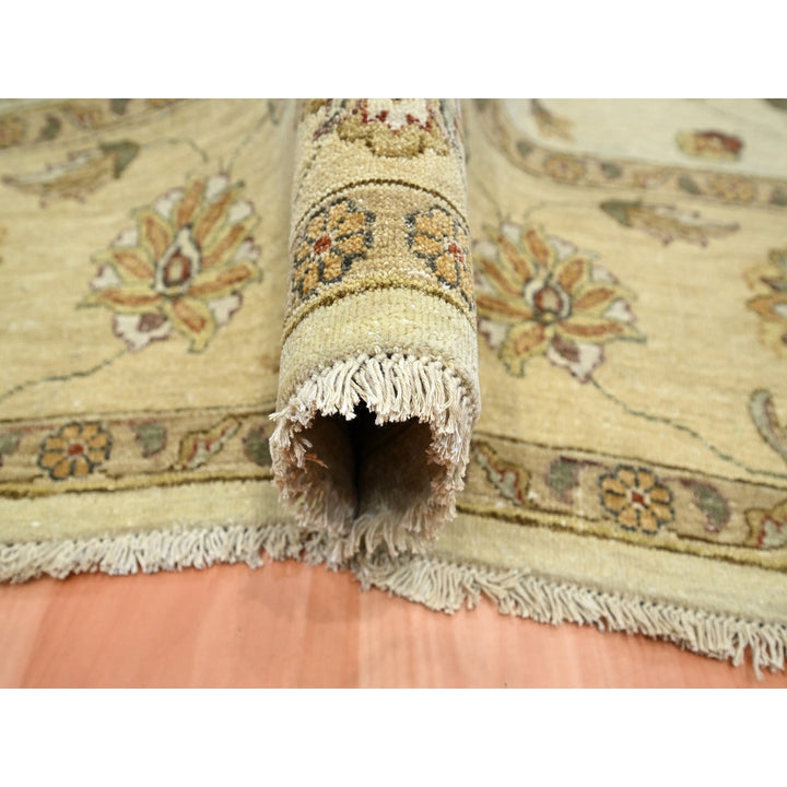 7'2" x 9'4" New Hand Knotted Ivory Wool Rectangle Oriental Rug - MOA10276369