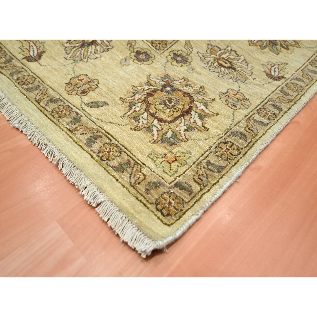 7'2" x 9'4" New Hand Knotted Ivory Wool Rectangle Oriental Rug - MOA10276369