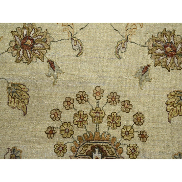 7'2" x 9'4" New Hand Knotted Ivory Wool Rectangle Oriental Rug - MOA10276369
