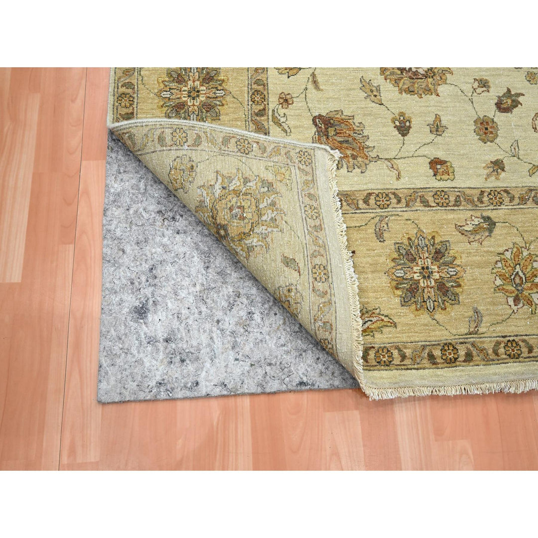 7'3" x 9'3" New Hand Knotted Ivory Wool Rectangle Oriental Rug - MOA10276371