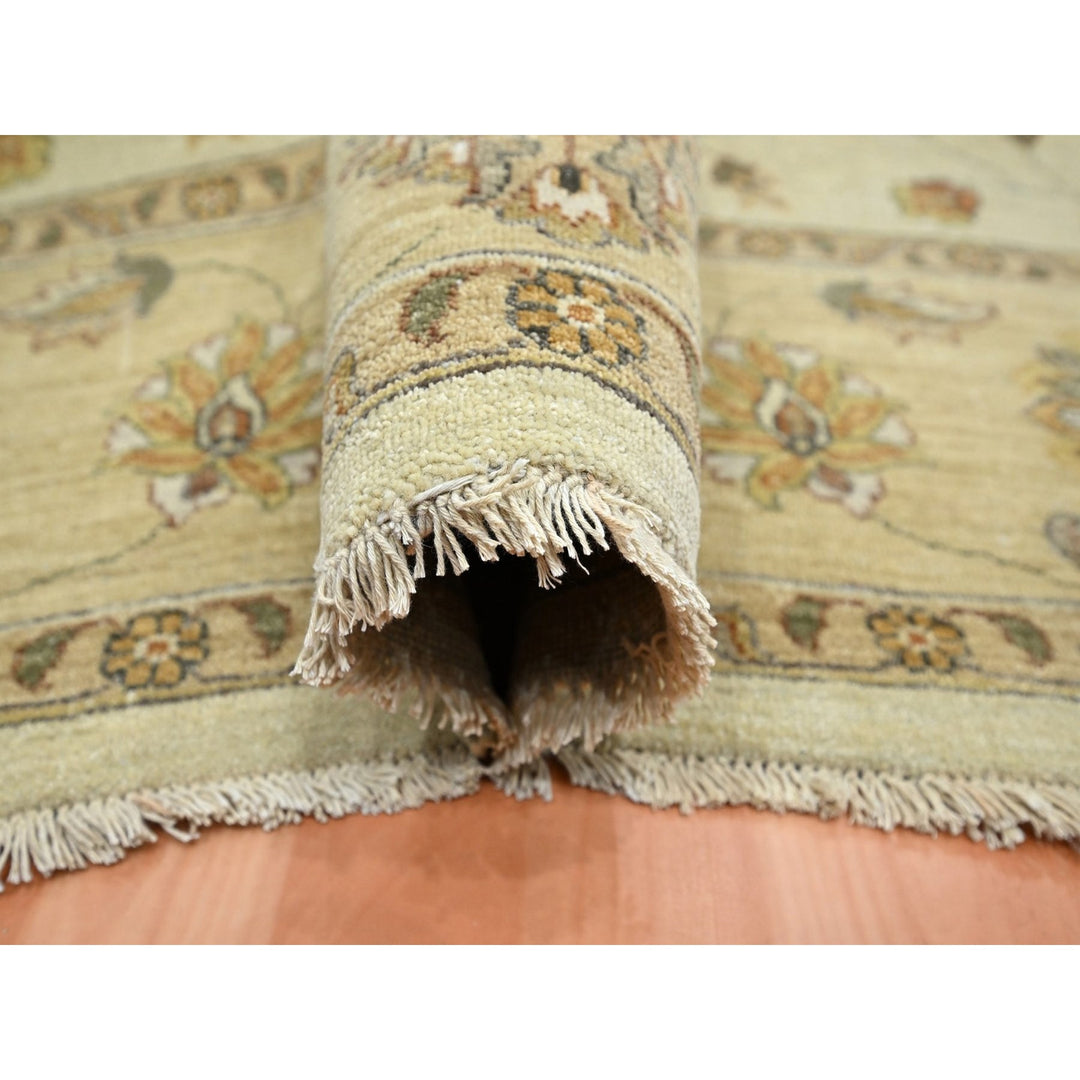 7'3" x 9'3" New Hand Knotted Ivory Wool Rectangle Oriental Rug - MOA10276371