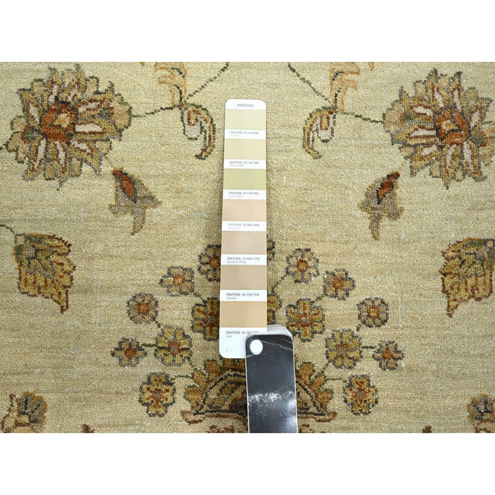 7'3" x 9'3" New Hand Knotted Ivory Wool Rectangle Oriental Rug - MOA10276371