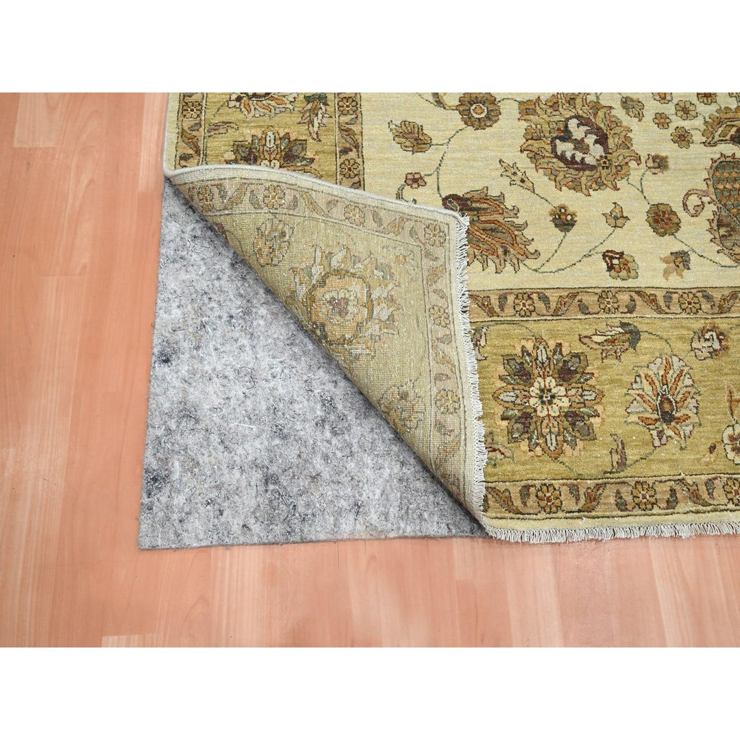 6'6" x 8'0" New Hand Knotted Ivory Wool Rectangle Oriental Rug - MOA10276372
