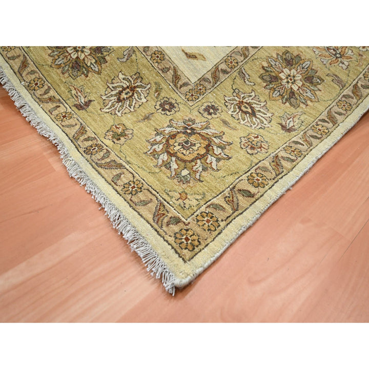 6'6" x 8'0" New Hand Knotted Ivory Wool Rectangle Oriental Rug - MOA10276372