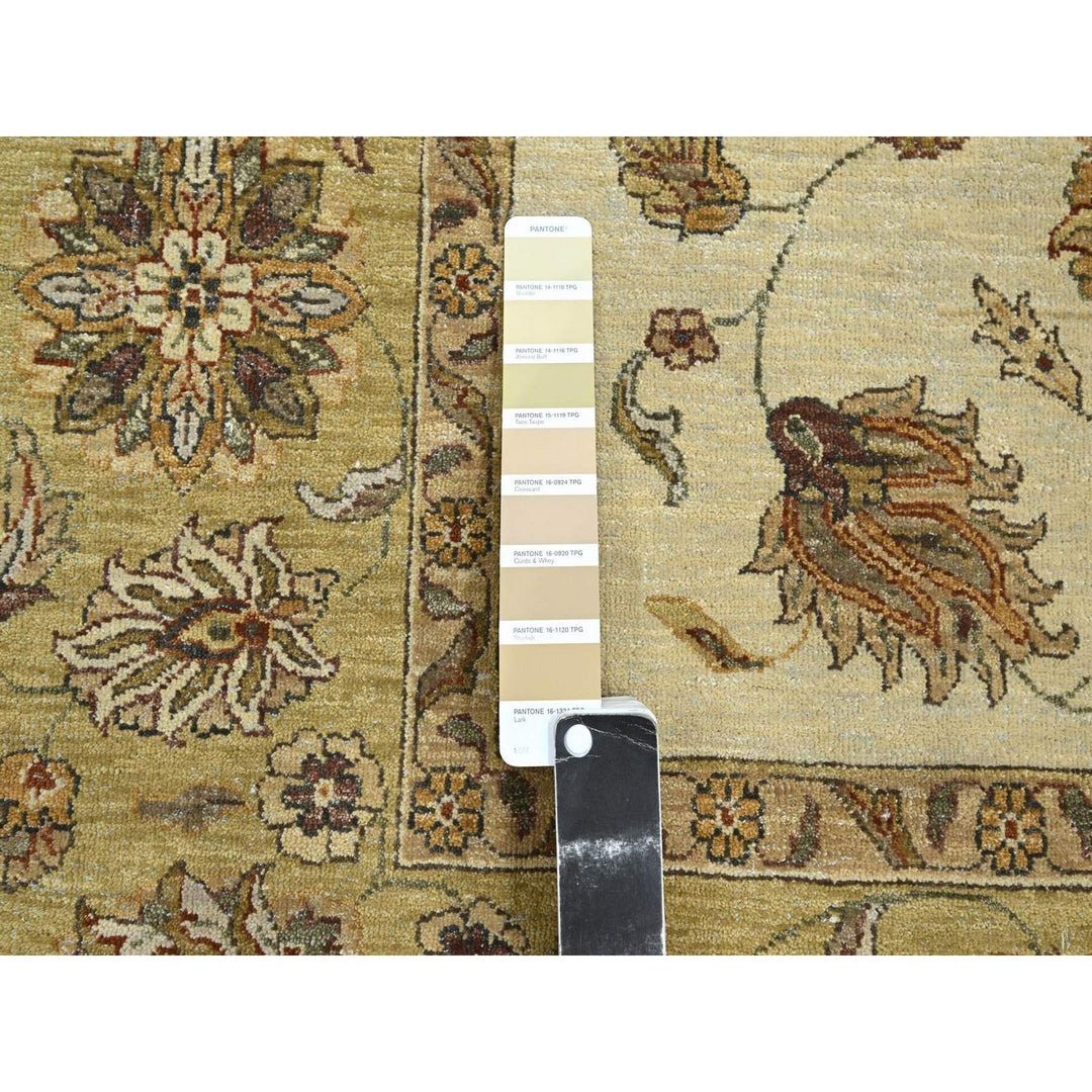 6'6" x 8'0" New Hand Knotted Ivory Wool Rectangle Oriental Rug - MOA10276372