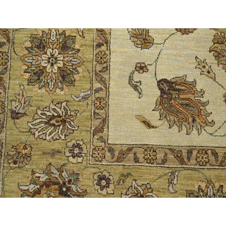 6'6" x 8'0" New Hand Knotted Ivory Wool Rectangle Oriental Rug - MOA10276372