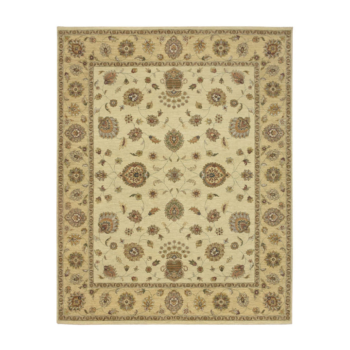 7'11" x 10'0" New Hand Knotted Ivory Wool Rectangle Oriental Rug - MOA10276373