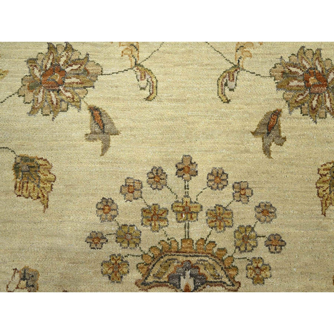7'11" x 10'0" New Hand Knotted Ivory Wool Rectangle Oriental Rug - MOA10276373