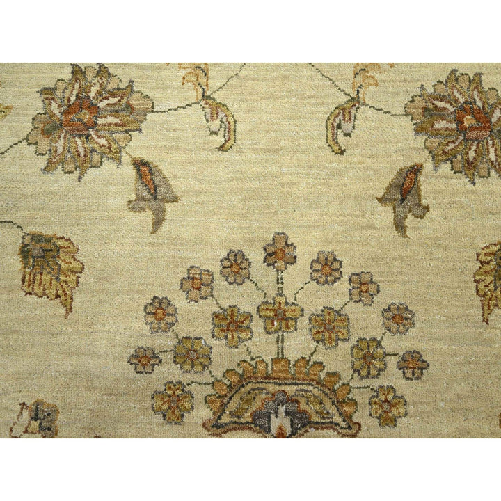 7'11" x 10'0" New Hand Knotted Ivory Wool Rectangle Oriental Rug - MOA10276373