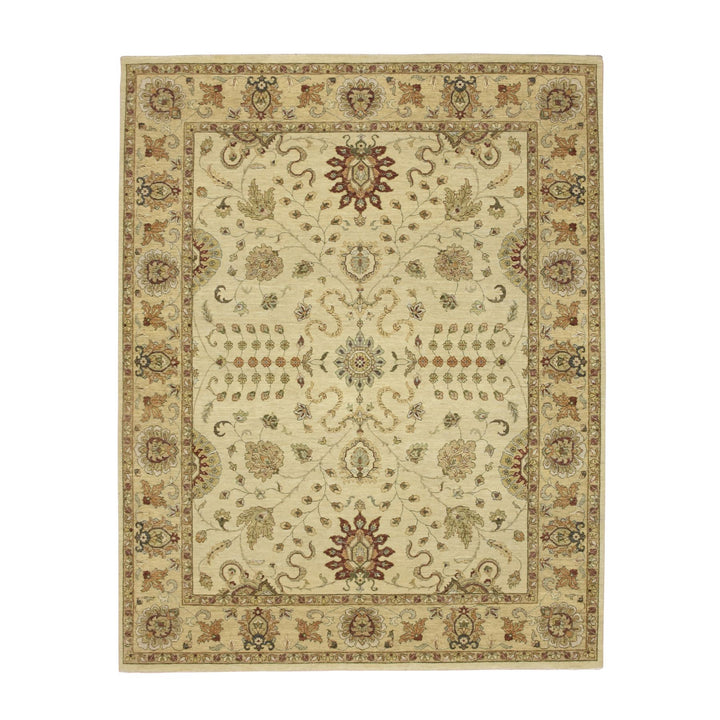 7'11" x 10'0" New Hand Knotted Ivory Wool Rectangle Oriental Rug - MOA10276375