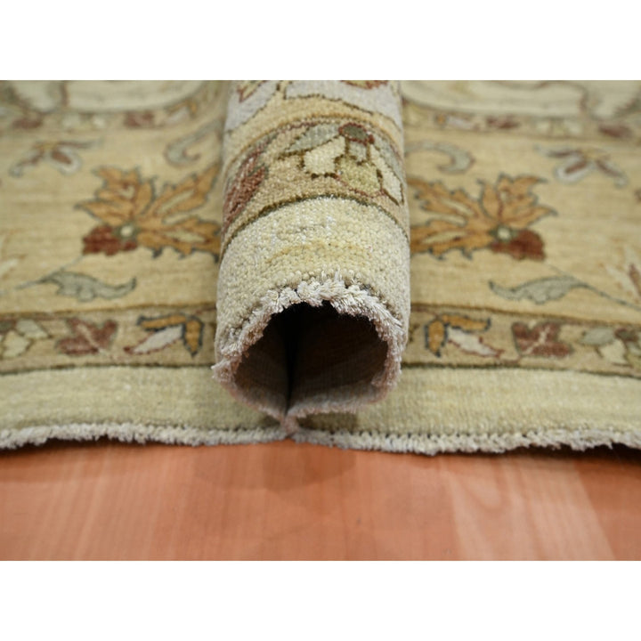 7'11" x 10'0" New Hand Knotted Ivory Wool Rectangle Oriental Rug - MOA10276375