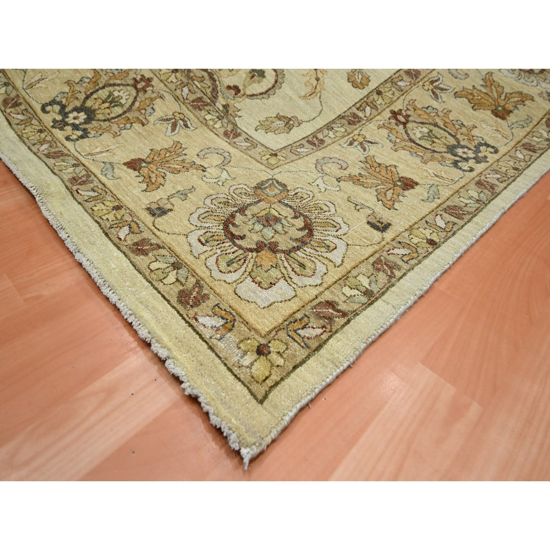 7'11" x 10'0" New Hand Knotted Ivory Wool Rectangle Oriental Rug - MOA10276375
