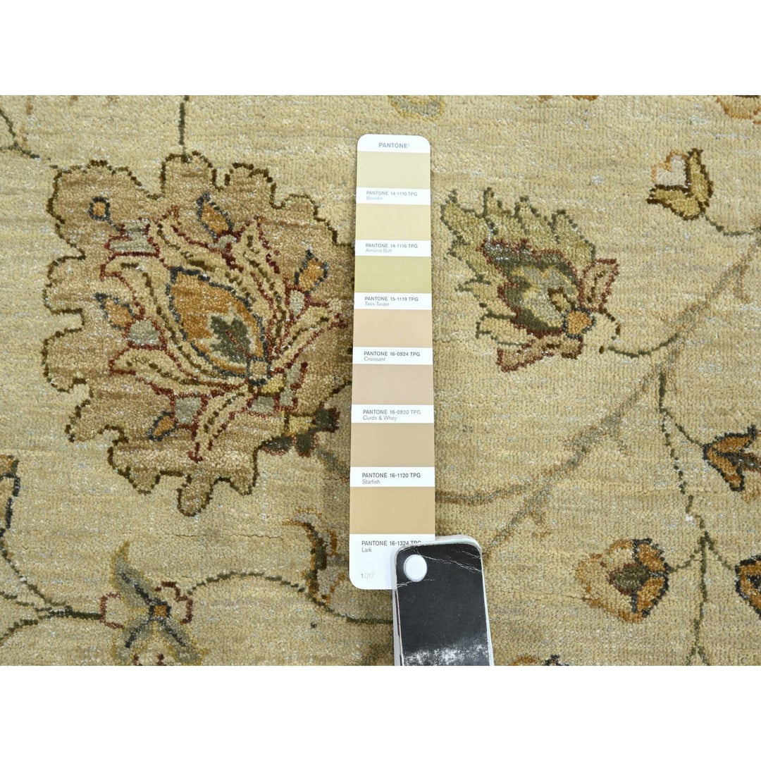 7'11" x 10'0" New Hand Knotted Ivory Wool Rectangle Oriental Rug - MOA10276375