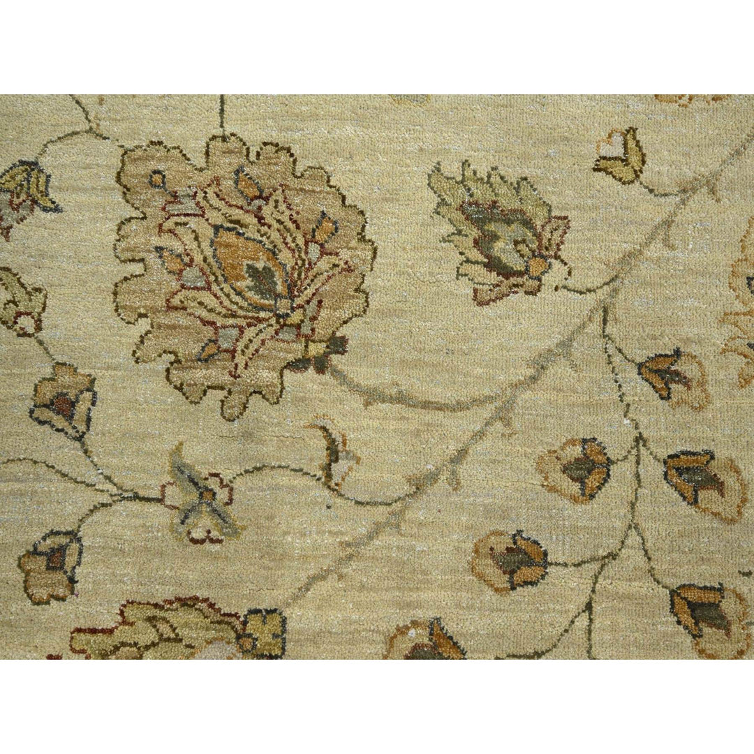7'11" x 10'0" New Hand Knotted Ivory Wool Rectangle Oriental Rug - MOA10276375