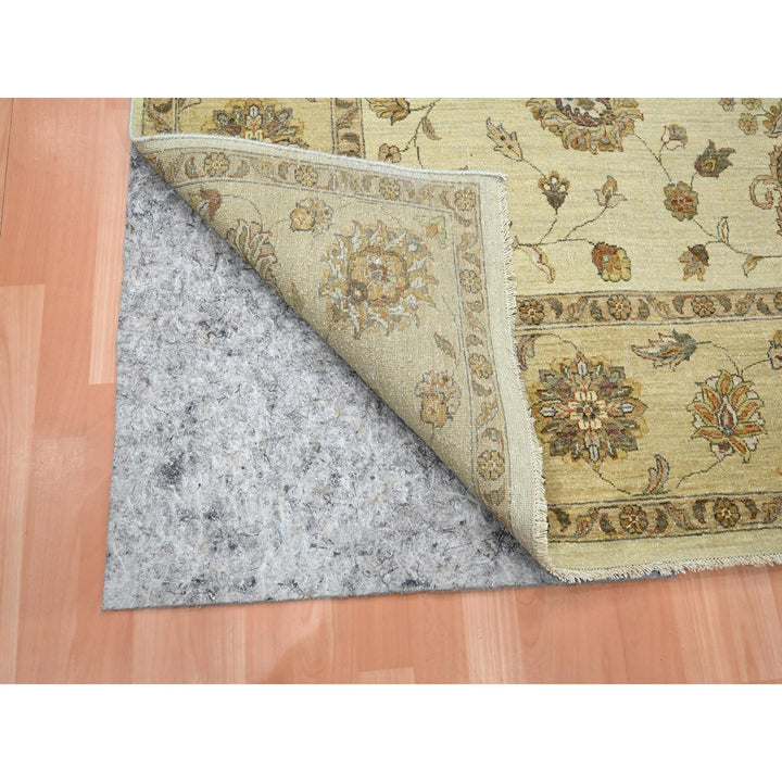 7'2" x 9'4" New Hand Knotted Ivory Wool Rectangle Oriental Rug - MOA10276376