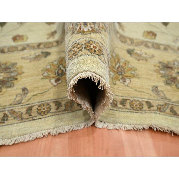 7'2" x 9'4" New Hand Knotted Ivory Wool Rectangle Oriental Rug - MOA10276376
