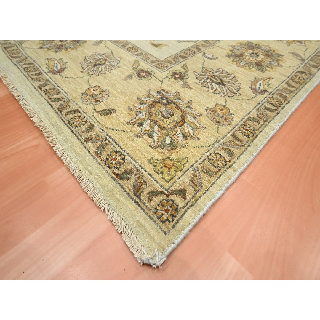 7'2" x 9'4" New Hand Knotted Ivory Wool Rectangle Oriental Rug - MOA10276376