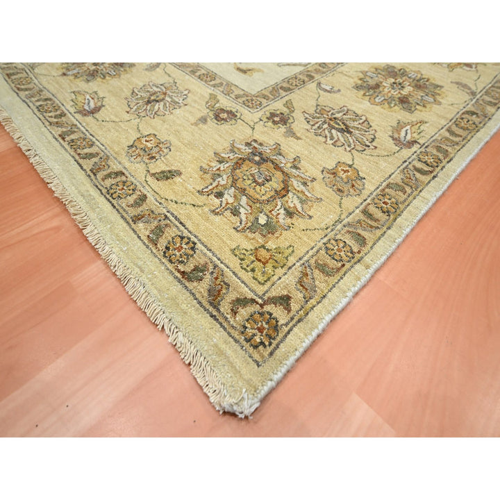 7'2" x 9'4" New Hand Knotted Ivory Wool Rectangle Oriental Rug - MOA10276376