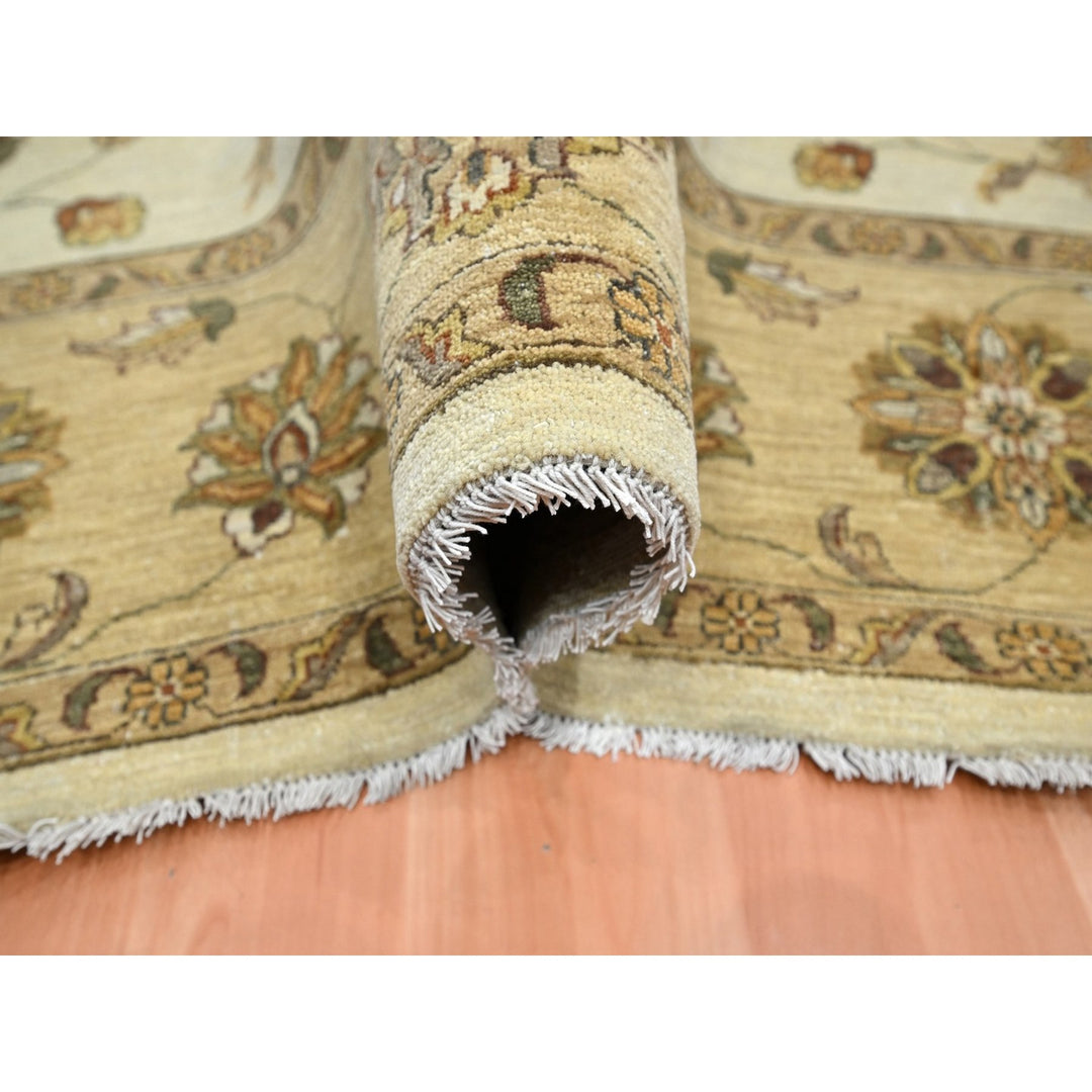 7'11" x 10'0" New Hand Knotted Ivory Wool Rectangle Oriental Rug - MOA10276377