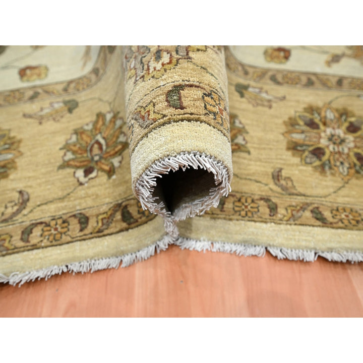 7'11" x 10'0" New Hand Knotted Ivory Wool Rectangle Oriental Rug - MOA10276377