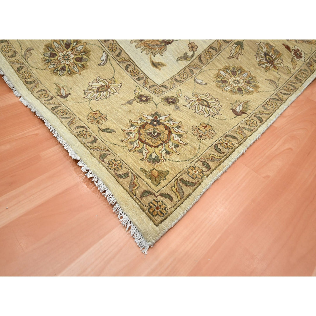 7'11" x 10'0" New Hand Knotted Ivory Wool Rectangle Oriental Rug - MOA10276377
