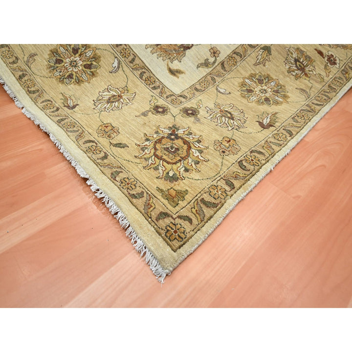 7'11" x 10'0" New Hand Knotted Ivory Wool Rectangle Oriental Rug - MOA10276377