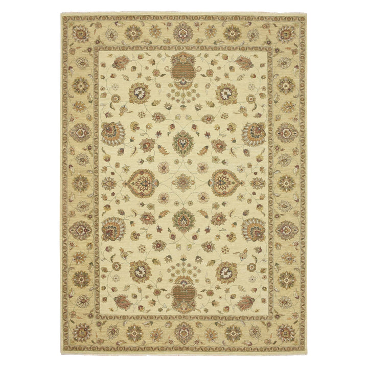 8'3" x 11'6" New Hand Knotted Ivory Wool Rectangle Oriental Rug - MOA10276378
