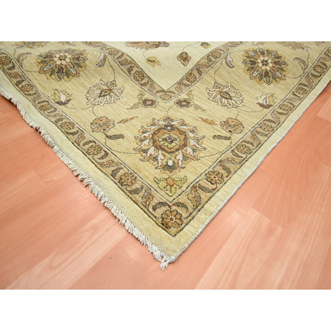 8'3" x 11'6" New Hand Knotted Ivory Wool Rectangle Oriental Rug - MOA10276378