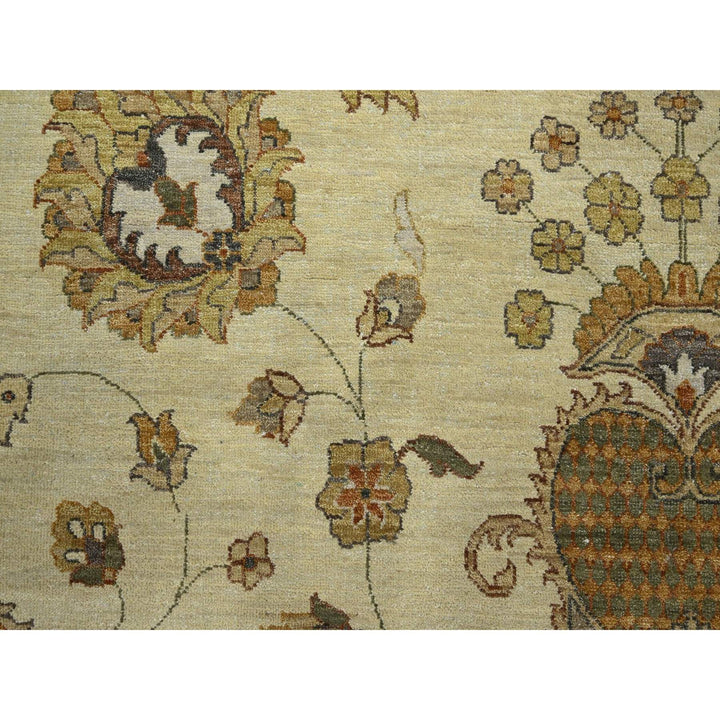 8'3" x 11'6" New Hand Knotted Ivory Wool Rectangle Oriental Rug - MOA10276378