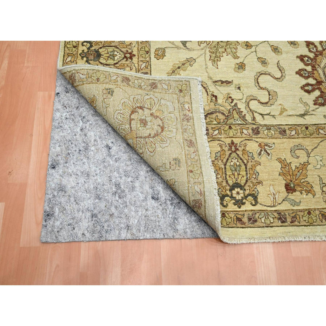 7'11" x 10'0" New Hand Knotted Ivory Wool Rectangle Oriental Rug - MOA10276379