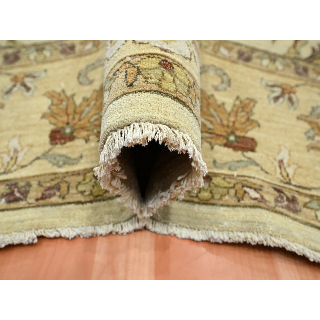7'11" x 10'0" New Hand Knotted Ivory Wool Rectangle Oriental Rug - MOA10276379