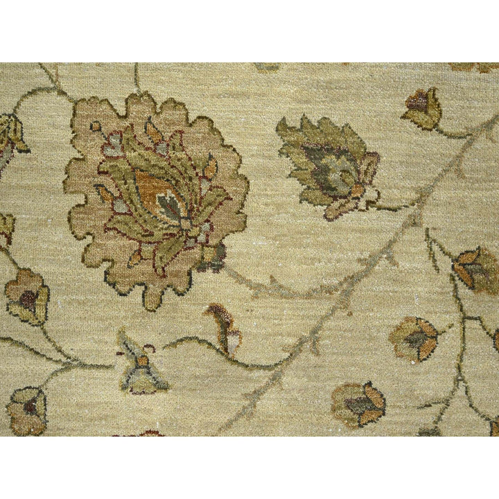 7'11" x 10'0" New Hand Knotted Ivory Wool Rectangle Oriental Rug - MOA10276379