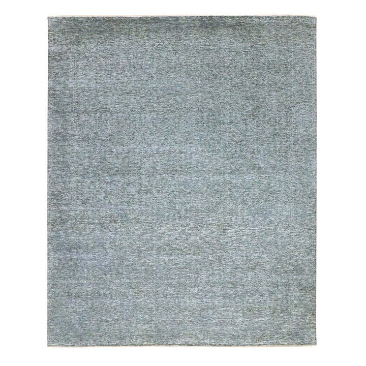 8'3" x 10'1" New Hand Knotted Grey Wool Rectangle Oriental Rug - MOA10276380